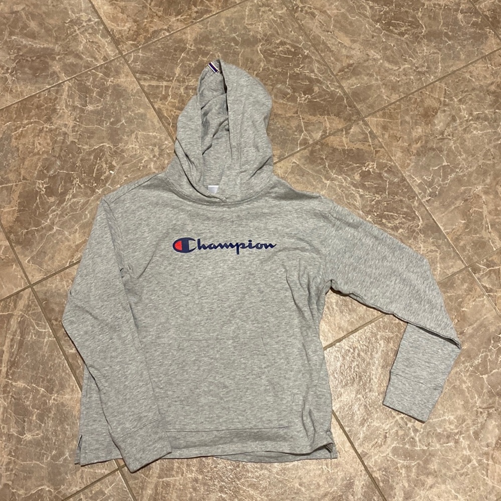 Womens grey champion lightweight hoodie, size small